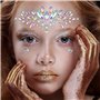 Briller dans les autocollants de bijoux du visage noir, Sirène face gemmes les yeux diamants Peinture corporelle pour le festiva