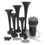YIYIDA Trompette musicale Dixie Haut - parleur air cornet 165db Car Horn Trompette d'air Klaxon de voiture noir à cinq tubes Cor