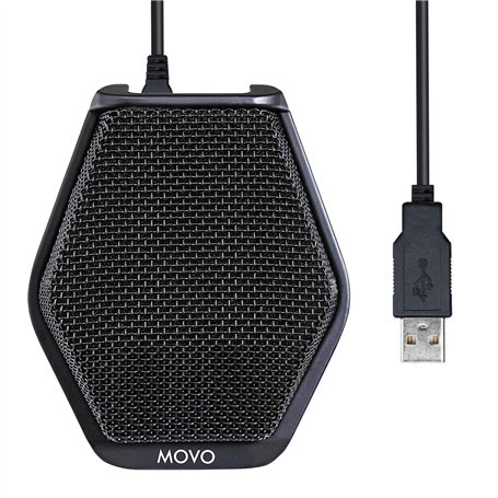 Movo Microphone USB de conférence MC1000 pour Ordinateur de Bureau et Portable avec Une portée de 180° / 6m Compatible avec Wind