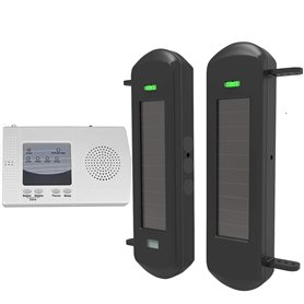 Système d'alarme solaire sans fil – 800 mètres de distance de transmission – 100 mètres de largeur du capteur – 1 récepteur et 1