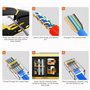 HENSHOW Professionnel Network d’installation Kits, Pince à Sertir RJ45 avec 50 Connecteurs RJ45 Cat6/5 Pass Through, Testeur RJ4