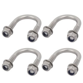 sourcing map 4pcs M6 Fil 304 Round Bend U Bolt Tuyau 20mm Dia extérieur