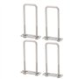 sourcing map 4pcs Boulon U plaque hex M6 100mm long 304 m2