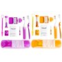Kit de soins bucco-dentaires portables - Lot de 2 - Kit de voyage pour patients - Brossage interdentaire - Nettoyage de la bross
