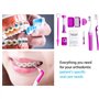 Kit de soins bucco-dentaires portables - Lot de 2 - Kit de voyage pour patients - Brossage interdentaire - Nettoyage de la bross