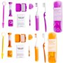 Kit de soins bucco-dentaires portables - Lot de 2 - Kit de voyage pour patients - Brossage interdentaire - Nettoyage de la bross