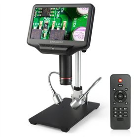 Linkmicro LM407 Microscope numérique à écran LCD pour adultes 270 x avec support en métal 1080 p pour réparation de PCB