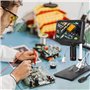 Linkmicro LM407 Microscope numérique à écran LCD pour adultes 270 x avec support en métal 1080 p pour réparation de PCB, soudure