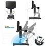Linkmicro LM407 Microscope numérique à écran LCD pour adultes 270 x avec support en métal 1080 p pour réparation de PCB, soudure