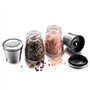WINSHEA Ensemble de moulins à sel et poivre en acier inoxydable de qualité supérieure avec corps en verre et grosseur réglable, 