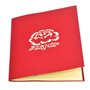Medigy Carte d'Anniversaire Faite à Main 3D Pop Up Kirigami Creux Fleur de pivoine Pliable Carte Postale de Voeux pour Anniversa