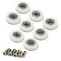 YuanQian Lot de 8 roulettes de rechange pour porte de douche Diamètre 23 mm avec vis M5