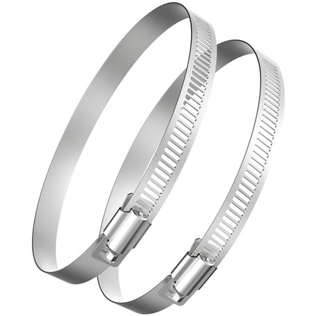 HG Power 200mm Colliers de Serrage Inox Lot de 2 Plage de Serrage 194-216 mm pour Fixer le Tuyau d'évacuation et le Ventilateur