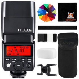 Godox TT350P Mini Flash Speedlite Compatible avec Appareil Photo Pentax TTL GN36 HSS 1/8000s 20PC Diffuseur de Filtre de Couleur