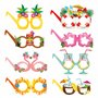 Lot de 8 paires de lunettes de soleil fantaisie hawaïennes pour enfants et adultes - Décorations de fête hawaïennes - Lunettes e