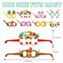 Lot de 8 paires de lunettes de soleil fantaisie hawaïennes pour enfants et adultes - Décorations de fête hawaïennes - Lunettes e