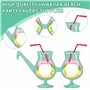 Lot de 8 paires de lunettes de soleil fantaisie hawaïennes pour enfants et adultes - Décorations de fête hawaïennes - Lunettes e