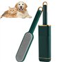 Brosse anti-peluches double face réutilisable avec base autonettoyante pour vêtements de chien et chat (vert)