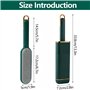Brosse anti-peluches double face réutilisable avec base autonettoyante pour vêtements de chien et chat (vert)