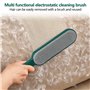 Brosse anti-peluches double face réutilisable avec base autonettoyante pour vêtements de chien et chat (vert)