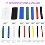6 couleurs 12 tailles Tube d'isolation Appliquer à l'assortiment électrique Wrap câ