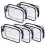 Lot de 5 trousses à maquillage en PVC transparent avec fermeture éclair