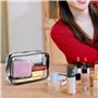 trousse de toilette portable transparente pour voyage d