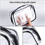 Lot de 5 trousses à maquillage en PVC transparent avec fermeture éclair, trousse de toilette portable transparente pour voyage d