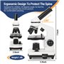 Microscope Enfants et débutants, grossissement 100X-1000X, kit de Diapositives préparées, de Laboratoire à Double éclairage LED 