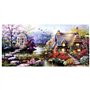 Proumhang DIY Kit Broderie Point De Croix 65cm x 40cm: Maison de campagne