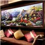 Proumhang DIY Kit Broderie Point De Croix 65cm x 40cm: Maison de campagne