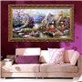 Proumhang DIY Kit Broderie Point De Croix 65cm x 40cm: Maison de campagne