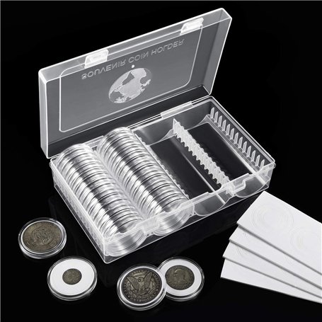 MUROAD Lot de 60 capsules de pièces de monnaie de 41 mm avec joint en mousse