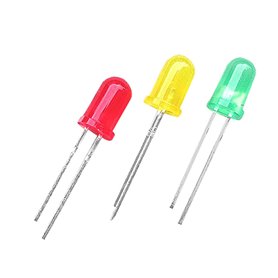 sourcing map 75 x 3mm Ronde Vert Rouge Jaune LED Light Emitting Diodes