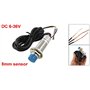 sourcing map LJ18A3-8-Z/BX DC6-36V 8mm Tubular Inductif Proximité Capteur Interrupteur Détecteur NPN