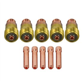 RIVERWELD Corps de Collet pour Diffuseur de Gaz Compact TIG 17GL332 10N24S 2.4mm kit d'assortiment pour QQ300 PTA DB SR WP 17 18