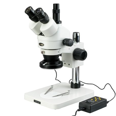 3.5 x -45 x microscope trinoculaire Dissecting Zoom microscope stéréo avec 144-led 4 zones lumière