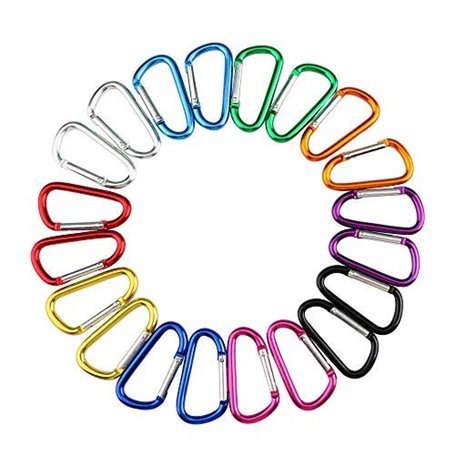 QitinDasen 20Pcs Premium 5cm Aluminium Mousqueton Set