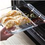 TAMUME 9" Assiette Verre Trempé avec Compartiments pour Dresser, Paquet de 2, Plateau de Service de Boulettes, Carré