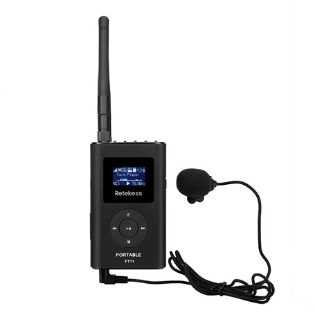 Retekess FT11 Émetteur FM MP3 Émetteur Diffusion Radio Portable Système de Guide Touristique pour Enseignement Campus et Présent