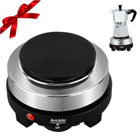 Artilife Artilife Petite plaque chauffante électrique portable 500 W 500 W Taille parfaite pour casserole à moka 110 V