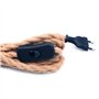 WANGCL Kit de suspension vintage de 4,6 m avec cordon de chanvre torsadé et interrupteur à prise en tissu pour lampe E26 E27 pou