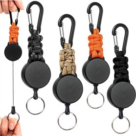Qintora Lot de 4 Porte-Clés Rétractables