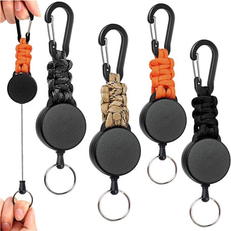 Qintora Lot de 4 Porte-Clés Rétractables