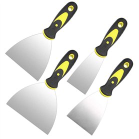 CODIRATO 4 PCS Couteau à Mastic INOX Couteau à Enduire en Métal Spatule Bricolage Durable Spatule Enduit Lissage Professionnel S