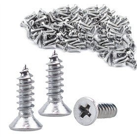 Lot de 200 vis à bois M3 x 10 mm - Petites vis à tête plate - Vis autotaraudeuses - Filetage complet
