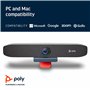 Barre vidéo personnelle Poly Studio P15 (Plantronics) - 4K - barre tout-en-un - Caméra, microphones et haut-parleur - Qualité au