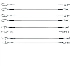 Jenzi Titan Lot de 8 bas de ligne en titane 30 cm 7 kg + autocollant Petri Heil!