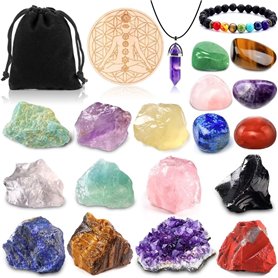 Purpledi 21pcs Ensemble de Cristaux de Guérison naturels