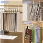 MOYKSRR 6 en 1 Cintre Pantalon, 2 pièce antidérapant Pliable Cintre pour Pantalons, Cintre Pantalon Gain de Place, Cintre en Aci